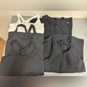 5 Lululemon work out tank tops. Size 4 small